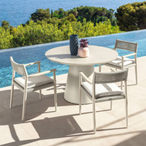 03 Talenti Dolcevita Alu Dining Chair D120 Round Dining Table