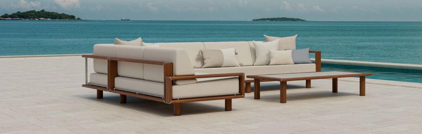 04 KBP 25 06 main slider Desktop seating set Tuuci Horizon sectional meritage coffee table