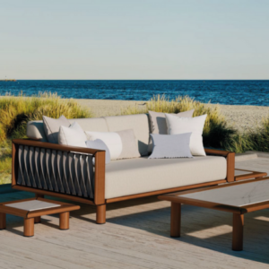 08 Tuuci Furniture Sail Two Seat Sofa with Left Plinth Table