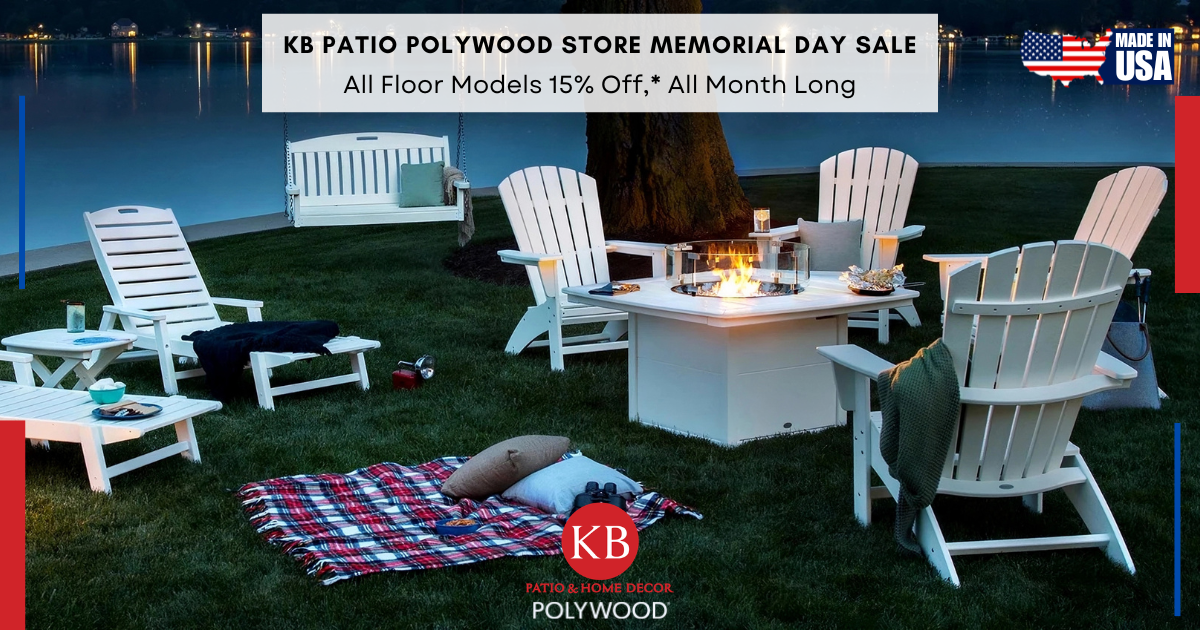 Blog KBP 26 05 Pwood Store Memorial day Sale All Floor Models 15% Off Nautical Curveback Adirondack, Swing
