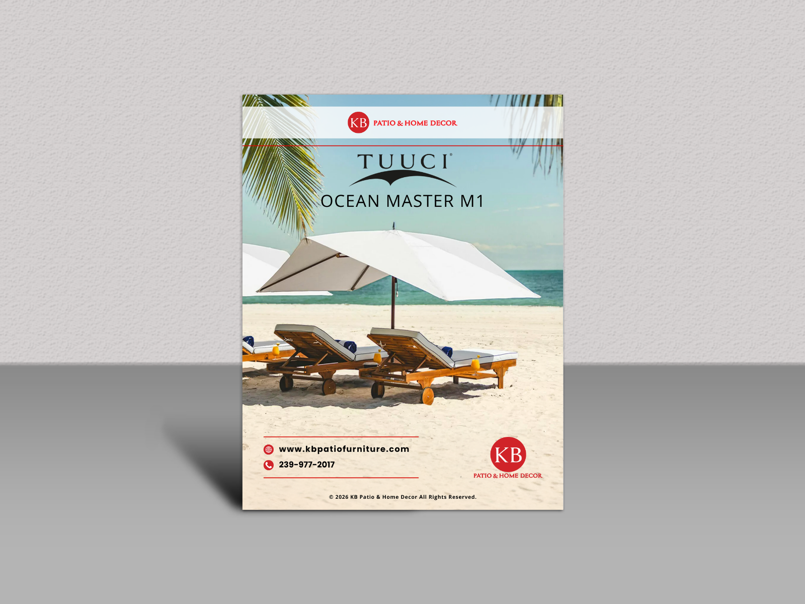 KB Patio Tuuci Flipbook Cover Umbrellas Ocean Master M1