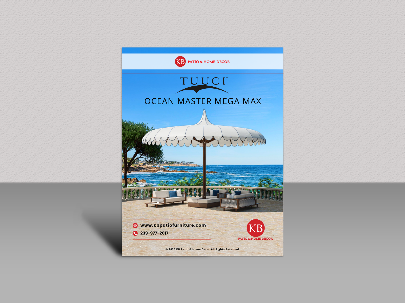 KB Patio Tuuci Flipbook Cover Umbrellas Ocean Master Mega Max