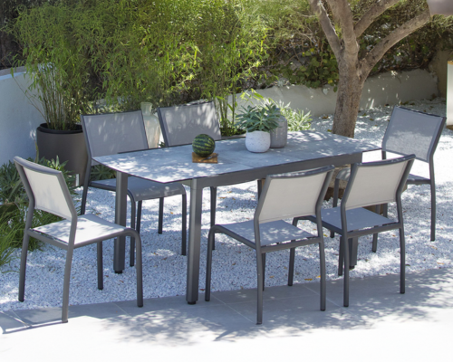 Les Jardins Ticao slider mobile 01 Extensible Table grey