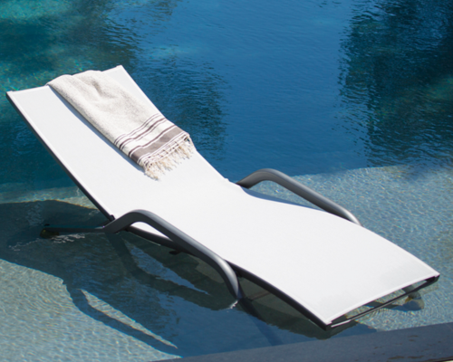 Les Jardins Yolo slider mobile 03 Chaise Lounger white and grey