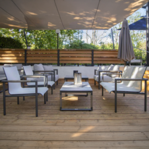 Les Jardins Bastingage 06 Space Grey Stackable Sofa Stackable Armchairs Low Table