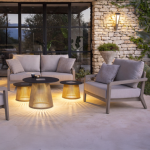 Les Jardins Copenhague 04 Armchair Agora Panama fossil cushions