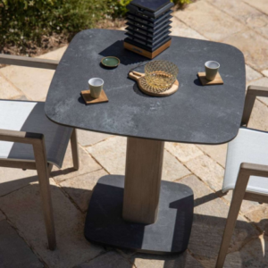 Les Jardins Copenhague 11 Square Bistro Table slategrey Dining Armchairs