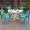 polywood classic adirondack 01 5 piece round farmhouse dining set pws114 1