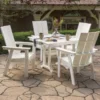 polywood modern adirondack 05 curveback 5 piece farmhouse trestle dining set pws434 1