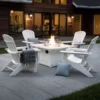 polywood nautical 05 curveback adirondack 5 piece conversation set fire table pws409 1