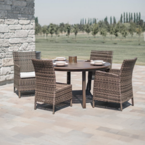 ratana coral gables 06 dining arm chair & side chair canbria table